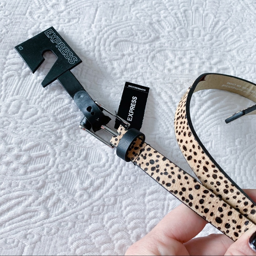 Express Cheetah Print Calf Hair Belt